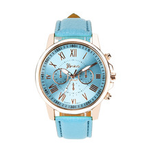Женские часы с римскими цифрами Geneva, аналоговые кварцевые наручные часы из искусственной кожи, 2 цвета 2024 - купить недорого