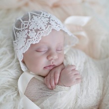 Bebé Infante recién nacido para niñas, Boina de lana con encaje Floral, gorro, gorros, sombreros, utilería para fotos 2024 - compra barato