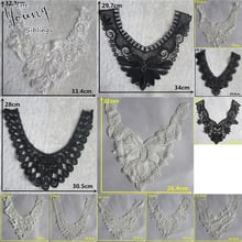 Fashion Embroidery Flowers Lace Neckline Fabric Lace Collar Hollow Sewing Applique DIY Wedding Craft Decoration Accessories 2024 - buy cheap