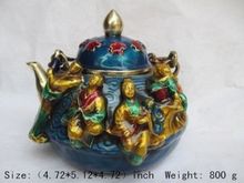 Delicate ancient China eight immortals cloisonne teapot with Ming xuande mark 2024 - buy cheap