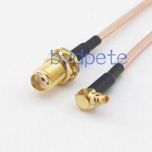 RG316 6inch RF pigtail SMA female jack pin bulkhead to MMCX male right angle Cable 2024 - buy cheap