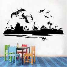 Jurassic Park Dinossauro Mundo das Crianças Decoração do Quarto Art Vinyl Decor Home Decor Poster Removível Adesivo de Parede Desenho Animado 2024 - compre barato