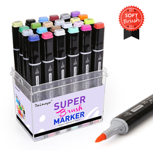 Dainayw 24 Colors Soft Brush Markers Set Alcohol Based Sketch Marker Pen For Manga Designing Professional Drawing Art Supplies 2024 - buy cheap