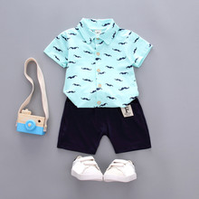 Boys Clothing Set Summer Baby Suit Casual Short sleeve Shirt+Shorts 2pcs kids clothes children clothing set 2024 - buy cheap