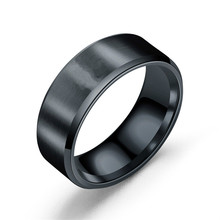 BINQINGZI-anillo cepillado de 8MM para hombre, anillos de acero inoxidable 316L, Color negro dorado y plateado 2024 - compra barato