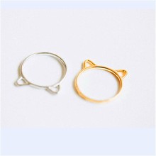 Anéis de orelha de gato fofos de moda anel para mulheres 2024 - compre barato