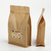 50 Uds. Bolsa de papel Kraft esmerilado con ventana pequeña para café Galleta de aperitivo embalaje de té bolsa hermética para almacenamiento de papel bolsa de regalo con ventana 2024 - compra barato