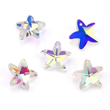 17mm 12pcs/pack crystal beads charms starfish pendant crystal AB glass beads rhinestones gems for Jewelry making Earring DIY 2024 - buy cheap