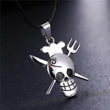 MOSU 20/pcs Hot Anime One Piece Silver Metal Necklace Sanji Skeleton Logo Pendant Cosplay Accessories Jewelry can Drop-shipping 2024 - buy cheap