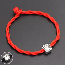 2020 New Dog Paw Prints Beads 4mm Red Thread String Bracelet Lucky Red Handmade Rope Charm Bracelet for Women Men Jewelry 2024 - buy cheap