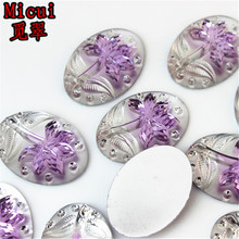 Micui 30PCs 18*25mm Oval Flowers Resin Rhinestone Flatback Fit DIY Jewelry For DIY Decoration Pendant Clothing ZZ425C 2024 - buy cheap