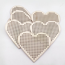 10pcs Lovely Heart Round Pattern Wooden Scrapbooking Painting Collection Craft Handmade DIY Accessory Home Decoration 2024 - buy cheap