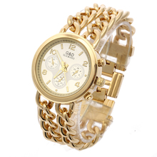 G & D Top Marca de Luxo Mulheres Relógios Quatz Relógios de Pulso Da Forma do Aço Inoxidável Dress Watch Presente Reloj Mujer Relogio feminino ouro 2024 - compre barato