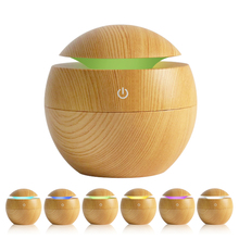 130ML Wood Grain Ultrasonic Air Humidifiers Aromatherapy Diffuser Mini USB Mist Maker With Color Changing LED for Home 2024 - buy cheap