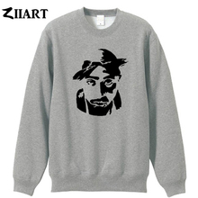 Tupac Shakur stencil 2Pac Makaveli couple clothes boys man male cotton autumn winter fleece Sweatshirt 2024 - buy cheap