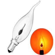 Винтажная лампа накаливания 3 Вт 220 В, художественное украшение в стиле ретро Эдисона, лампа E14 Эдисона, свеча, пузырьковый желтый светильник 2024 - купить недорого