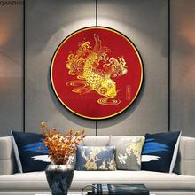 QIANZEHUI Needlework,DIY Printed  fish Cross stitch,Sets For Embroidery kit Full embroidery Cross-Stitching Wall Home Decro 2024 - buy cheap