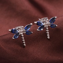 Fashion Austria Crystal Dragonfly stud earrings Gold Silver Color For Women Wedding Hot Sale New Fashion Trend Earrings Wholesal 2024 - buy cheap