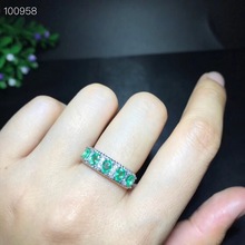 Uloveido Natural Emerald Ring, 925 Sterling Silver, Tested Pure Natural Gemstone, Crystal Birthstone Rings,Certificate 20% FJ328 2024 - buy cheap