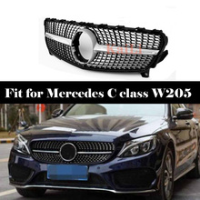 Front Diamond Style Grill Grille Mesh For Mercedes For Benz C Class W205 C200 C250 C300 C350 2015-18 Without Camera 2024 - buy cheap