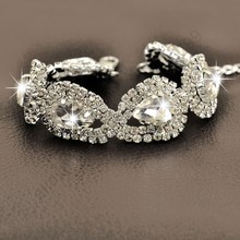 Luxury Wedding Woman Jewelry 100% 925 Sterling Silver Shiny Water Drop SWA Element Austrian Crystal Fashion Bracelets 2024 - buy cheap