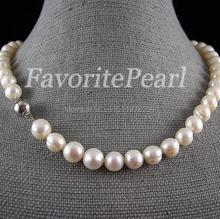 Collar de perlas de agua dulce de Color blanco plateado, joyería de moda para mujer, 9-10mm, 17,5-18 pulgadas, envío gratis 2024 - compra barato