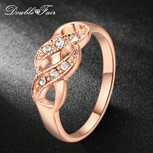 Double Fair Cubic Zirconia Infinity Rings For Women Rose Gold Color Fashion Wedding/Engagement Jewelry Women's Ring Gift DFR334 2024 - buy cheap