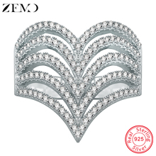 ZEMO 2019 marca de moda 925 joyería de plata esterlina zirconia cúbica Anillos de Compromiso de boda para mujeres Anillo Bijoux 2024 - compra barato