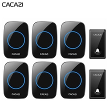 CACAZI Self-powered Wireless Doorbell No Battery Waterproof 2 Button 6 Receivers Home Door ring bell 58 Chimes US EU UK Plug 2024 - buy cheap