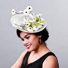 Sombrero Fascinator de plumas para mujer, tocado de flores de seda negra, sombrero de novia, accesorios para el cabello, MD16010 2024 - compra barato