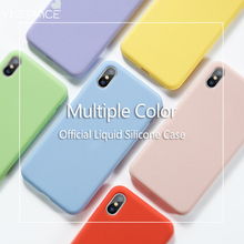 Мягкий Smoth Оригинальный жидкий силиконовый чехол для iPhone X XS MAX XR 6 6S 7 8 Plus Coque Capa однотонная задняя крышка Coque 2024 - купить недорого