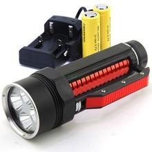 Linterna LED superbrillante de 3800 lúmenes para buceo, senderismo, camping, lámpara impermeable, batería de 2x26650 y cargador, 4 x XM-L2 2024 - compra barato