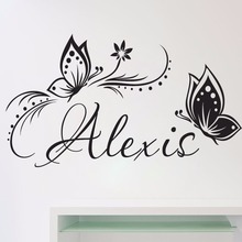 Personalized Name & Butterflies Wall Vinyl Decal Sticker for Baby Girl Room Custom Removable Wall Stickers Bedroom Mural S169 2024 - buy cheap