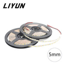 SMD 2835 DC 12 v Fita LEVOU Tira 5 m 600LED 5mm Ultra-estreito painel Tira Não À Prova D' Água LED Tiras Flexíveis de Luz Neon Fita Ledstrip