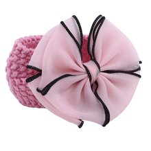 Kids Headwear Sweet Girs Fashion Cute Girl Hair Band With Bow Headdress Knitted Woolen Hair Band Baby Girl Hair Decoration 2024 - buy cheap