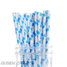 25pcs/lot Brillant blue Paper Drinking Straws Drinking Tubes Party Supplies Decoration Baby shower 2024 - buy cheap