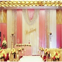 10FTx20ft party stage backdrops curtain for wedding decoration background curtains silver sequin backdrop with swags B 2024 - buy cheap