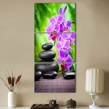 Canvas Wall Art Poster Modern Home Decoration Living Room 3 Panel Pebbles Flowers HD Print Painting Modular Pictures Frame 2024 - buy cheap