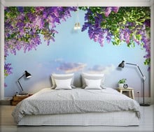 3D Room Landscape Wallpaper Beautiful Flowers Violet Wall Mural Bedroom Wall Decor Papel De Parede Wall Paper Home Improvement 2024 - buy cheap