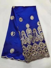 Azul real indiano george venda quente africano george tecido de renda com lantejoulas francês nigeriano george tecido para vestido casamento 5 metros 2024 - compre barato