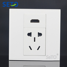 SeTo 86 Type HDMI + Five Hole Power Socket Connector Wall Plate Socket Keystone Faceplate 2024 - buy cheap