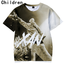 Camiseta infantil lil xan xanarchy, estampa 3d, moderna, manga curta rapper, casual, streetwear, 2018 2024 - compre barato