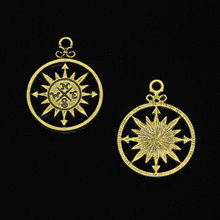 34pcs Antique Bronze Plated circle compass Charms for Jewelry Making DIY Handmade Pendants 36*27mm 2024 - buy cheap