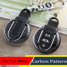 Capa de chave de mini cooper com estampa de fibra de carbono, capa de chave abs decorativa para mini cooper f54 f55 f56 f57 f60 (1 segundo) 2024 - compre barato