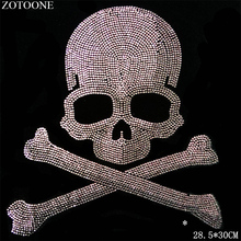 ZOTOONE-Aplique de diamantes de imitación para ropa, diamantes de imitación con diseño de calavera Punk, para costura 2024 - compra barato