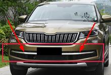 Car-styling Stainless Steel 2PCS for SKODA KODIAQ 2018 Under front grille Decorative bright strip Trim 2024 - buy cheap