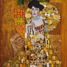 Pinturas douradas, retrato de adele bloch hauwei gustav klimt, arte famosa de alta qualidade, artesanal 2024 - compre barato