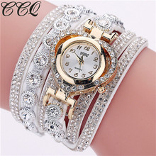 Ccq marca feminina strass pulseira relógios senhoras relógio de quartzo moda casual feminino vestido relógio de pulso 533 2024 - compre barato