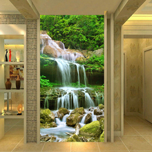 Custom Photo Wallpaper 3D Waterfalls Forest Nature Scenery Murals Living Room Hotel Entrance Background Wall Painting Home Decor 2024 - buy cheap