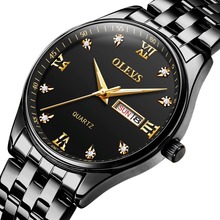 OLEVS Full Stainless Steel Business Watch Men Black Date Week Quartz Mens Watches reloj Waterproof Watch Male Gift montre homme 2024 - buy cheap